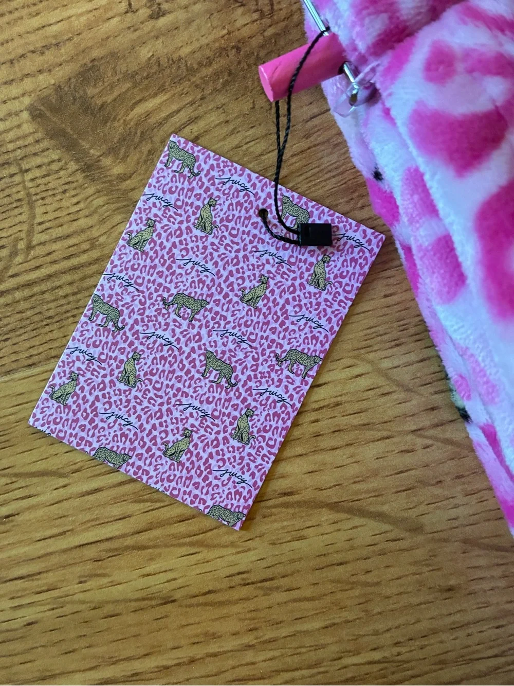 Juicy Couture Pink Leopard Print Oversized Plush Throw